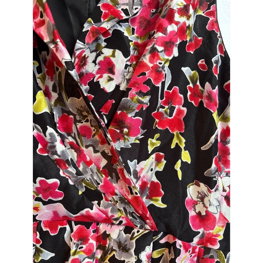 Jessica Howard Floral Midi Dress Size 14 Wrap Bodice Semi Formal Garden Party - Picture 7 of 8